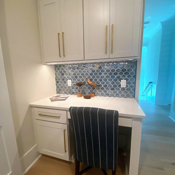 Blue Shimmer Arabesque Backsplash