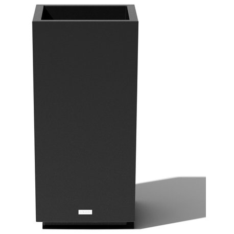 Veradek Block Series Pedestal Planter, Black, Tall