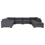 Four Hands - Westwood 7-PieceSectional With Ottoman-Bc - Luxurious comfort with a functional spin. Clean-lined and simply styled, charcoal-toned upholstery and espresso-finished banak wood base keep things classy while casual. Various configurations offer flexibility to fit any size space.