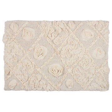 Modesto Bath Rug Bath Rug Set, Machine Wash, 21x34" Rectangle, Ivory