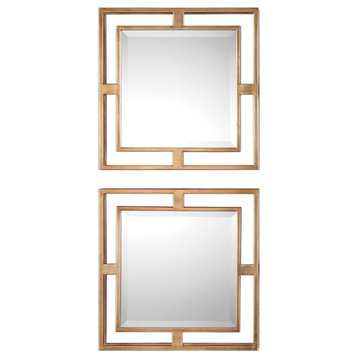 Uttermost 09234 Allick Set of (2) 18" Square Decorative Wall - Antiqued Gold