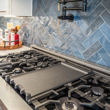 Bold blue backsplash to make an outstanding kitchen in Sacramento, CA
