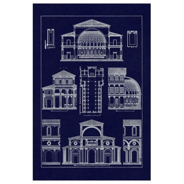 "Interior of Basilica (Blueprint)" Digital Paper Print by J. Buhlmann, 42"x62"