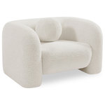 Meridian Furniture - Emory Boucle Fabric Upholstered Upholstered Chair, Cream - The Emory Chair draped in the rich cream boucle fabric is a sight to behold. Its captivating elegance is matched only by its comfort, making it the epitome of style and relaxation. The texture of the fabric adds depth and dimension to the chair, making it a stunning addition to any room. With its sleek design and cozy feel, the Emory Chair is the perfect place to unwind and indulge in a moment of pure luxury.