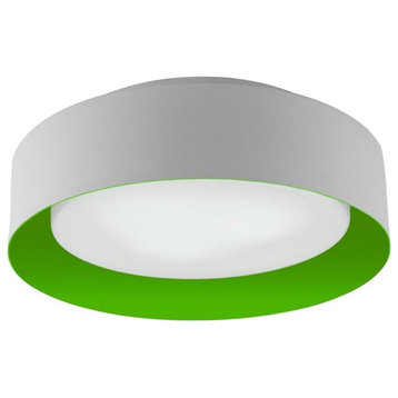 Bromi Design Lynch Metal Flush Mount Ceiling Light in White and Green