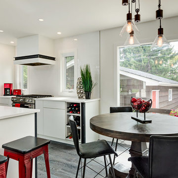 A space off the kitchen for the eating and the mingling