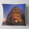 Sunset on the Matala Beach Greece Seashore Throw Pillow, 18"x18"