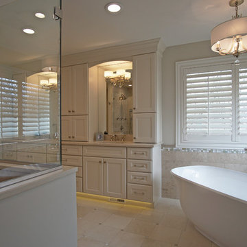 Large Transitional Master Bathroom in Palatine