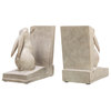 Bunny Rabbit Bookends, Set of 2, White Finish