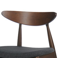GDF Studio Issaic Mid Century Design Wood Dining Chairs, Set of 2, Charcoal/Walnut