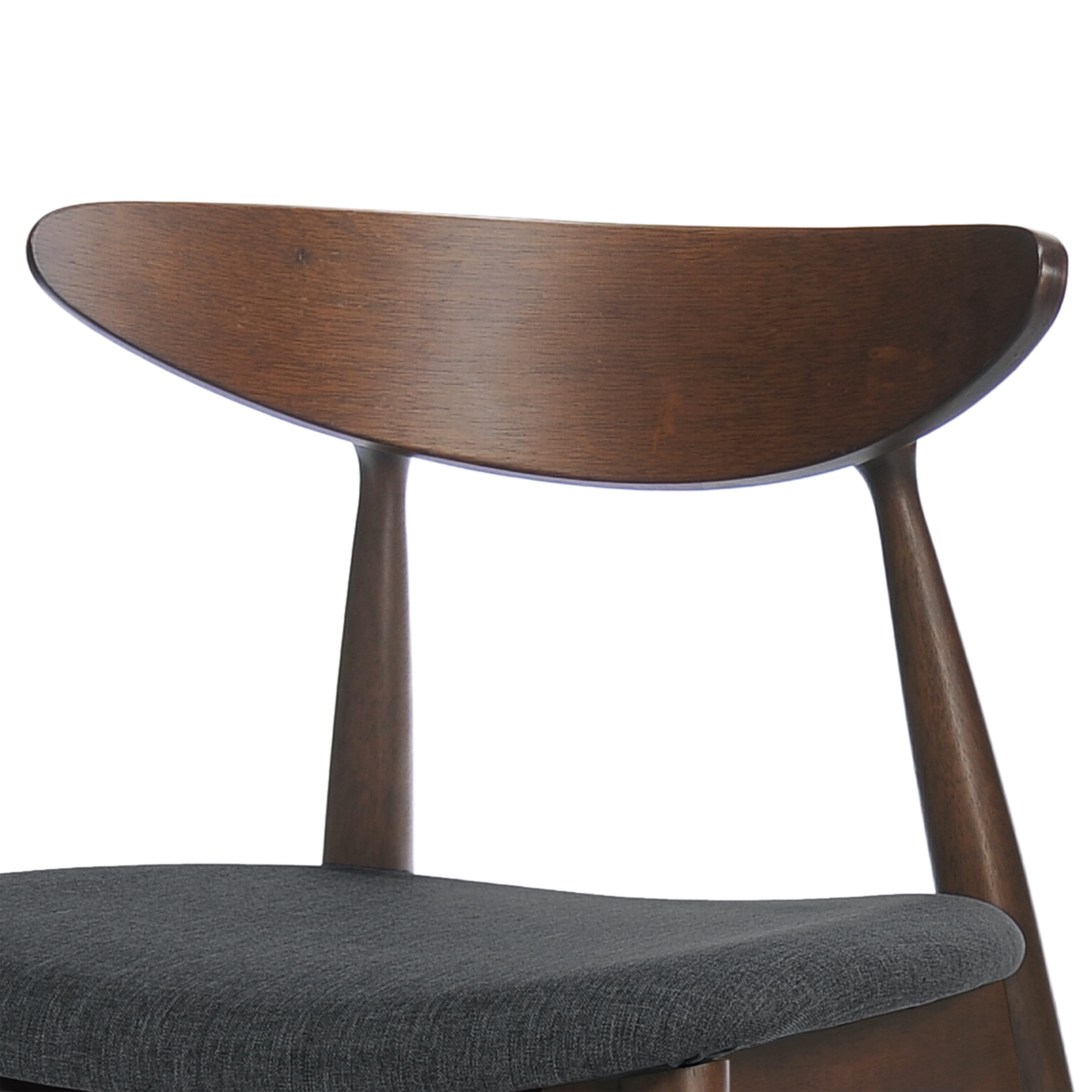 GDF Studio Issaic Mid Century Design Wood Dining Chairs, Set of 2, Charcoal/Walnut