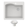White Sink with Matching Strainer