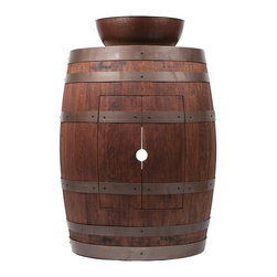 Premier - Wine Barrel Vanity Package with 15" Round Vessel Sink - Whiskey Finish - Bathroom Vanities And Sink Consoles
