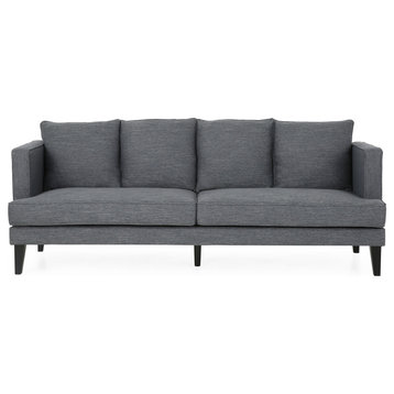Kristian 3-Seater Fabric Sofa, Charcoal/Dark Brown