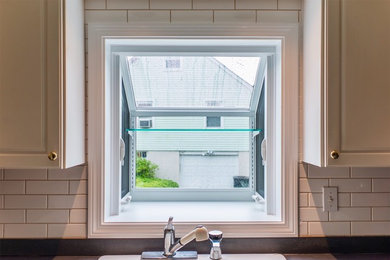 Kitchen Garden Window with White PIonite Interior