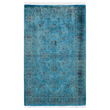 Fine Vibrance, One-of-a-Kind Hand-Knotted Area Rug Blue, 3' 2" x 5' 0"