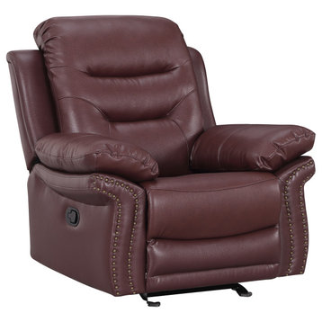 Anders Leather Air Match Recliner Collection, Chair, Burgundy