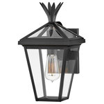 Hinkley - Hinkley 26090BK Palma, 1 Light Outdoor Small Wall t Lanternl - Palma charmingly blends European elegance with timPalma 1 Light Outdoo Black Clear Glass *UL: Suitable for wet locations Energy Star Qualified: n/a ADA Certified: n/a  *Number of Lights: 1-*Wattage:100w Incandescent bulb(s) *Bulb Included:No *Bulb Type:Incandescent *Finish Type:Black