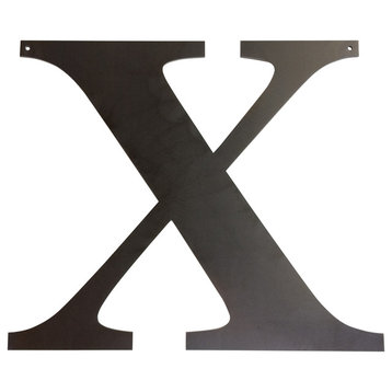 Rustic Large Letter "X", Painted Black, 24"