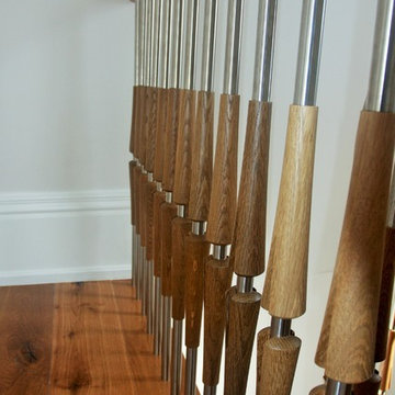 Custom Solid Smoked White Oak Floor and Stairs