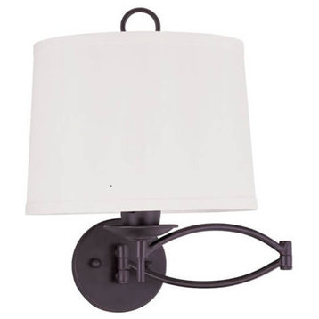 1-Light Bronze Swing Arm Wall Lamp