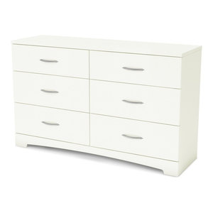 South Shore Fusion 6 Drawer Double Dresser Pure White