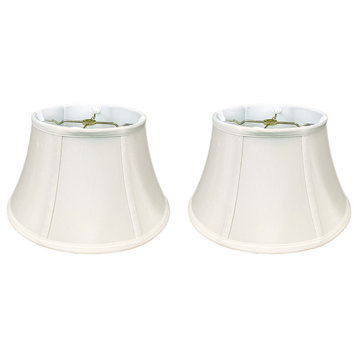 Royal Designs Shallow Drum Bell Bouillotte Lamp Shade, White, 9.5x15x8, Set of 2