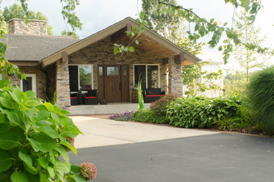 Rustic exterior home idea in Chicago