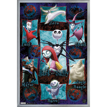 The Nightmare Before Christmas Grid Poster, Silver Framed Version