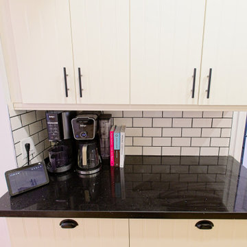 Compact Kitchen Coffee Station on a Black Quartz Counter | East York