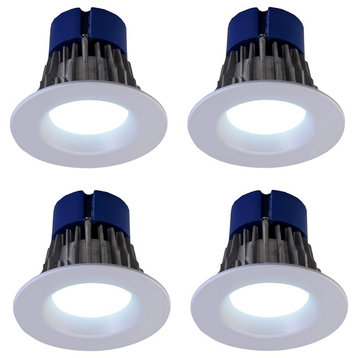 LED Retrofit Downlight Trim, 120-277V, 4", Daylight 5000k, 11W, 4-Pack