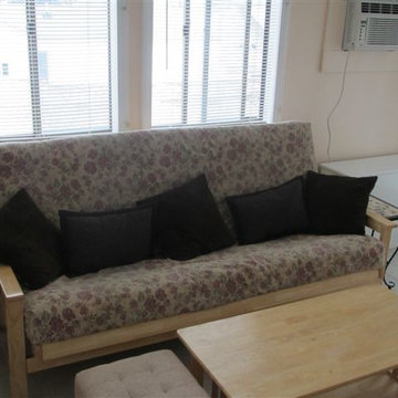 Natural Wooden Futon with Flower Cover Ideas