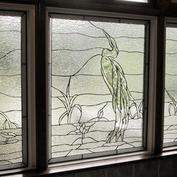 Heron Rhody - less color - Stained Glass Panels