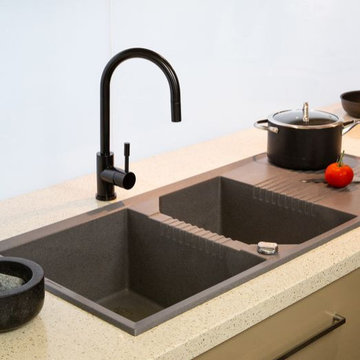 Black Designer Kitchen Mixer Taps
