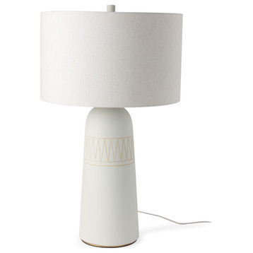Javier White Base With Cream Shade Table Lamp