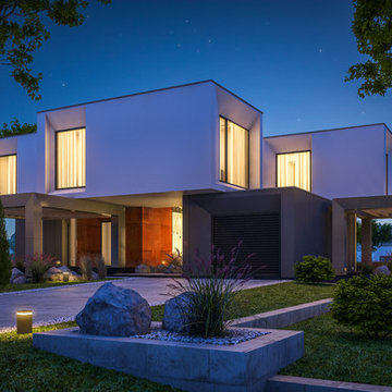 Modern White & Brown Exterior