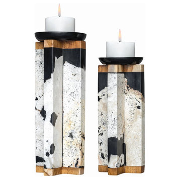 Uttermost Illini Stone Candleholders, Set of 2