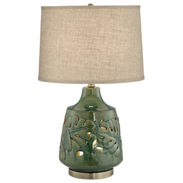 Pacific Coast Green Leaves Table Lamp 58M33 - Green