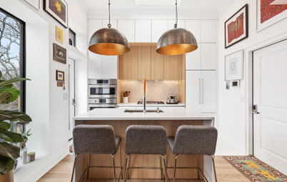 Kitchen of the Week: Sleek White-and-Wood Look in 140 Square Feet