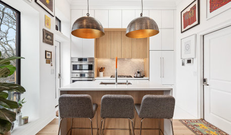 Kitchen of the Week: Sleek White-and-Wood Look in 140 Square Feet