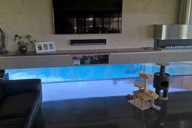 Design ideas for a contemporary living room in Perth.