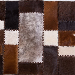 Luxury Handmade Cowhide Patchwork Hallway & Stair Runner, Brown White, 7'7"x2'6" - Hall And Stair Runners