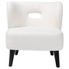 Naara Contemporary Ivory Boucle Upholstered and Black Finished Wood Accent Chair