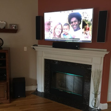 TV Over Fireplace with Surface-Run Wiring