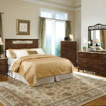 Standard Furniture Santa Cruz 4 Piece Panel Bedroom Set in Cherry