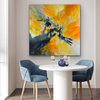 'Summertime' 48x48 Inch Original handmade Large Modern Yellow abstract Painting