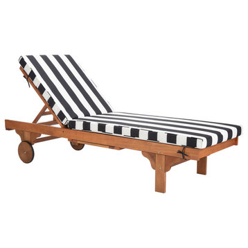 Safavieh Newport Chaise Outdoor Lounge Chair, Black / White