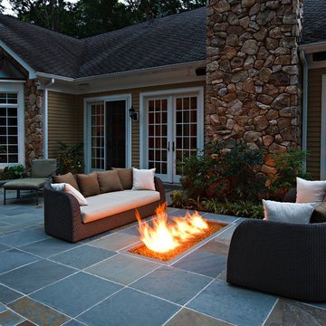 Cherry Hill Patio with Unique Fire Pit