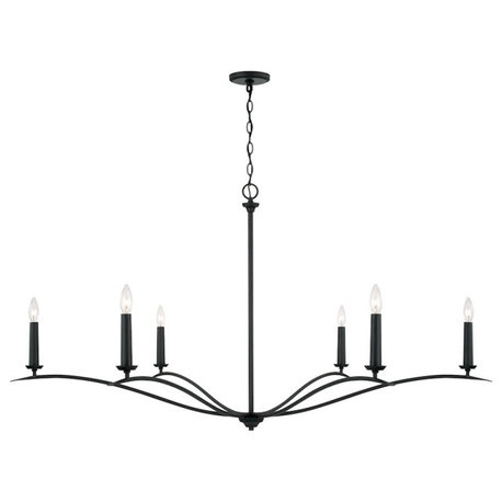 Capital Lighting Grady 6 Light Chandelier, Black Iron - 450661BI