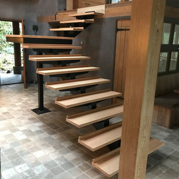 Mono Beam stair tread installation